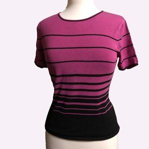 Nygard silk striped short sleeve knit